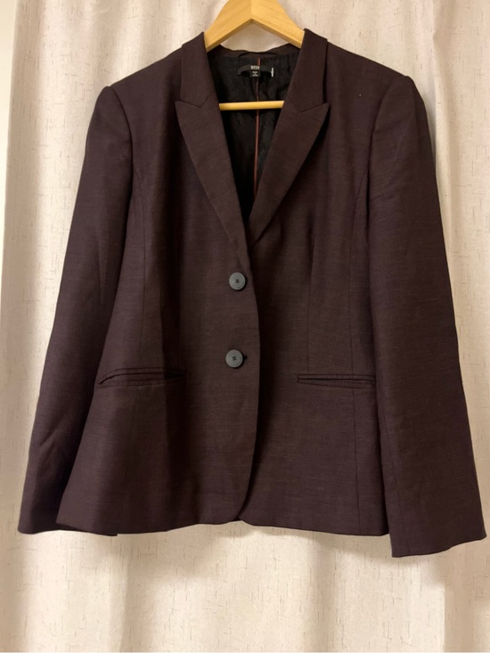 Boss Jackets & Blazers - BOSS Hugo Boss Jannami1 Virgin Wool Blend Blazer Jacket - Size 8 - Dark Wine